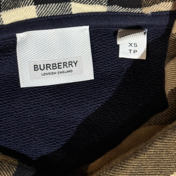 Burberry Check Trim Cotton Blend Hoodie - Picture 2 of 3